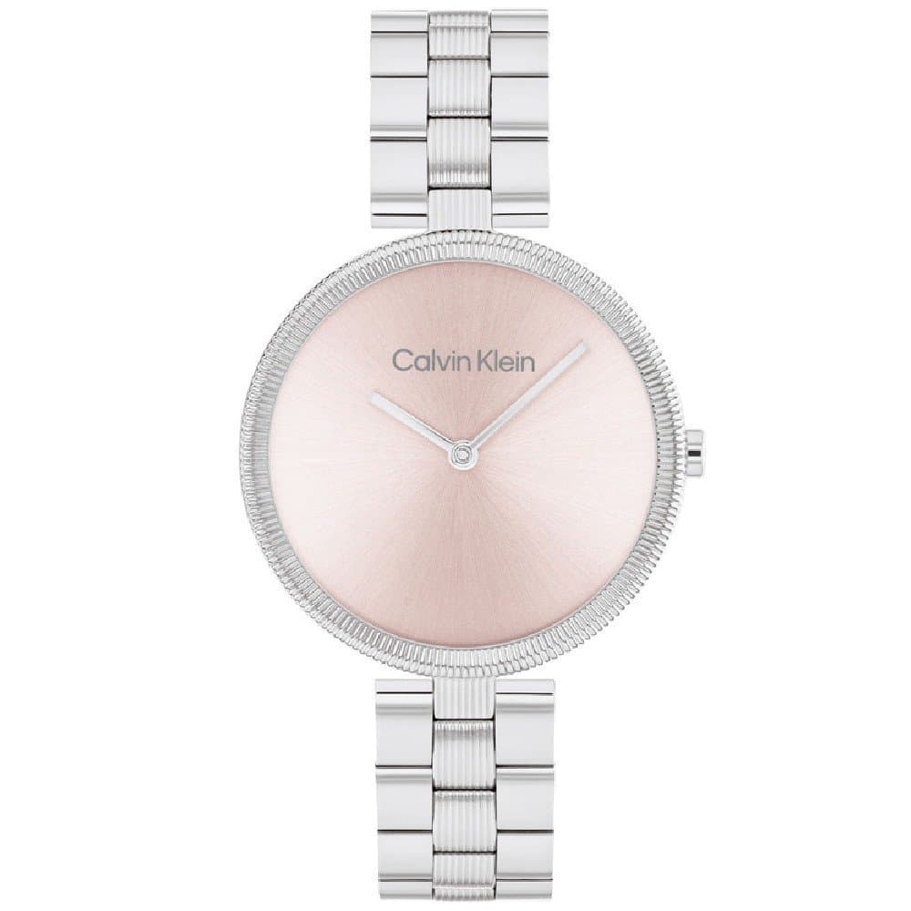 Γυναικείο Ρολόι Calvin Klein Gleam 25100015 – Ασημί Μπρασελέ, Ροζ Καντράν 32mm