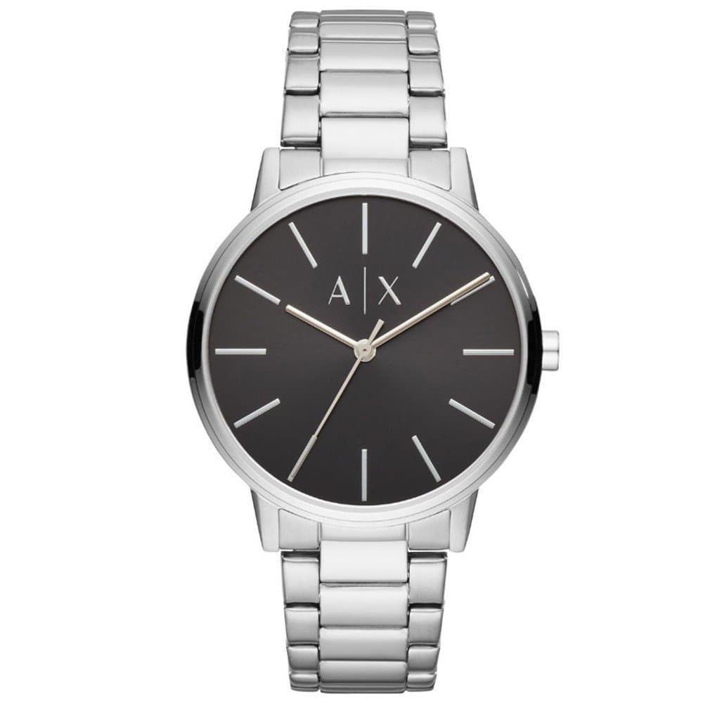Ανδρικό Ρολόι Armani Exchange AX2700 με Ασημί Μπρασελέ και Μαύρο Καντράν
