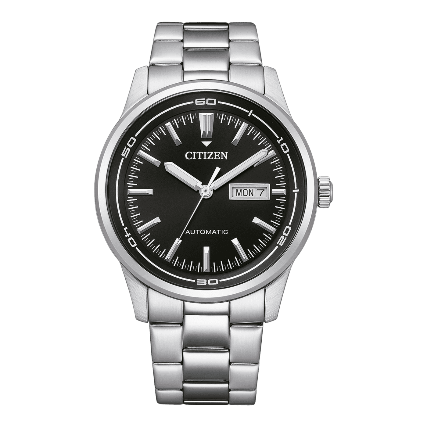 Ανδρικό Αυτόματο Ρολόι Citizen Caliber 8200 – Μαύρο Καντράν & Ασημί Μπρασελέ