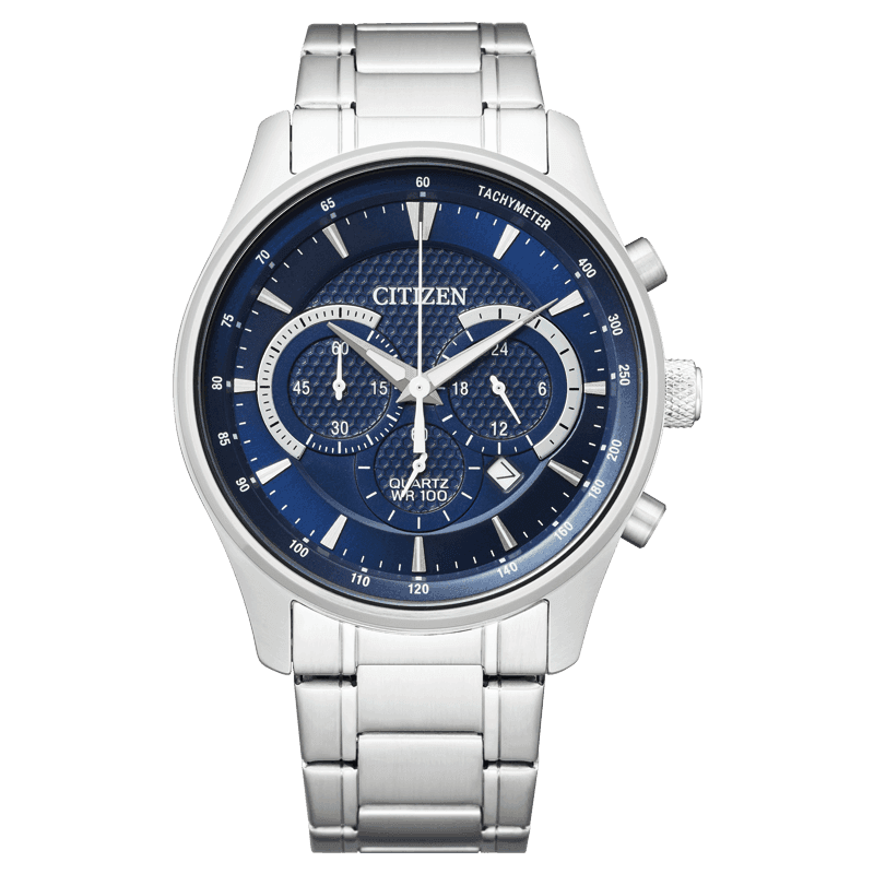Ανδρικό Ρολόι Citizen AN8190-51L Chronograph 42mm με Μπλε Καντράν
