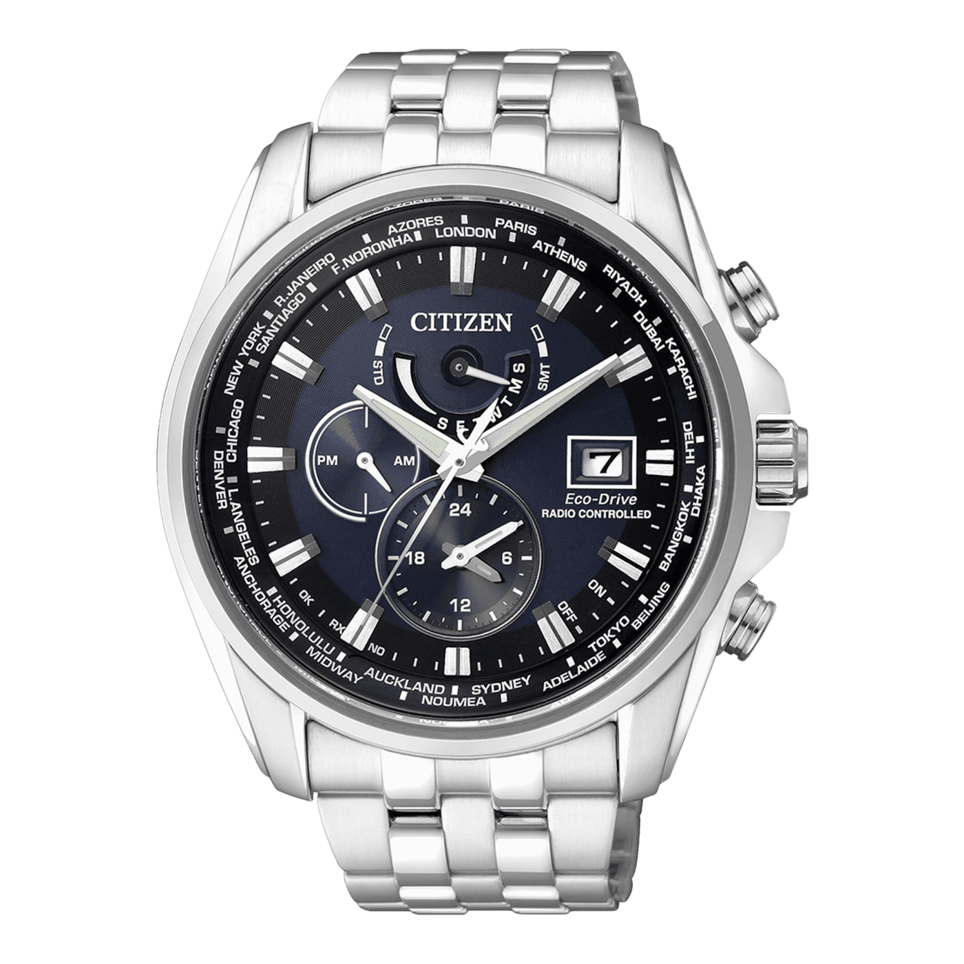 Ανδρικό Ρολόι Citizen AT9030-55L Quartz Eco-Drive H820 με Μπλε Καντράν