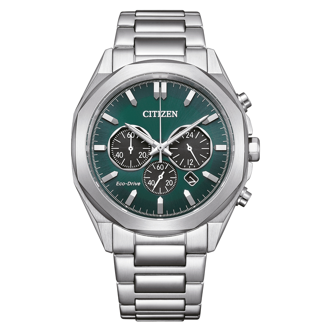 Ανδρικό Ρολόι Χρονογράφος Citizen CA4590-81X Eco-Drive 41mm με Πράσινο Καντράν