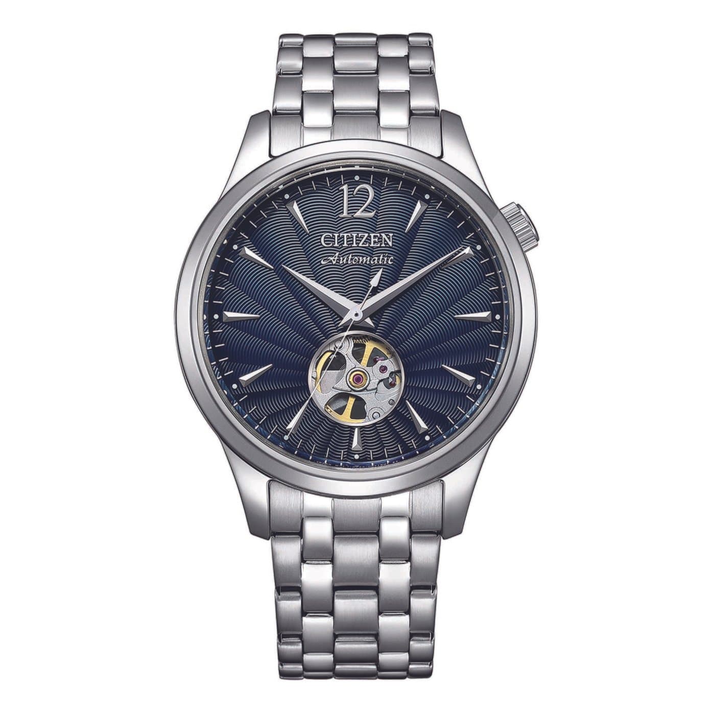 Ανδρικό Αυτόματο Ρολόι CITIZEN NH9131-73L Open Heart με Μπλε Καντράν & Ατσάλινο Μπρασελέ