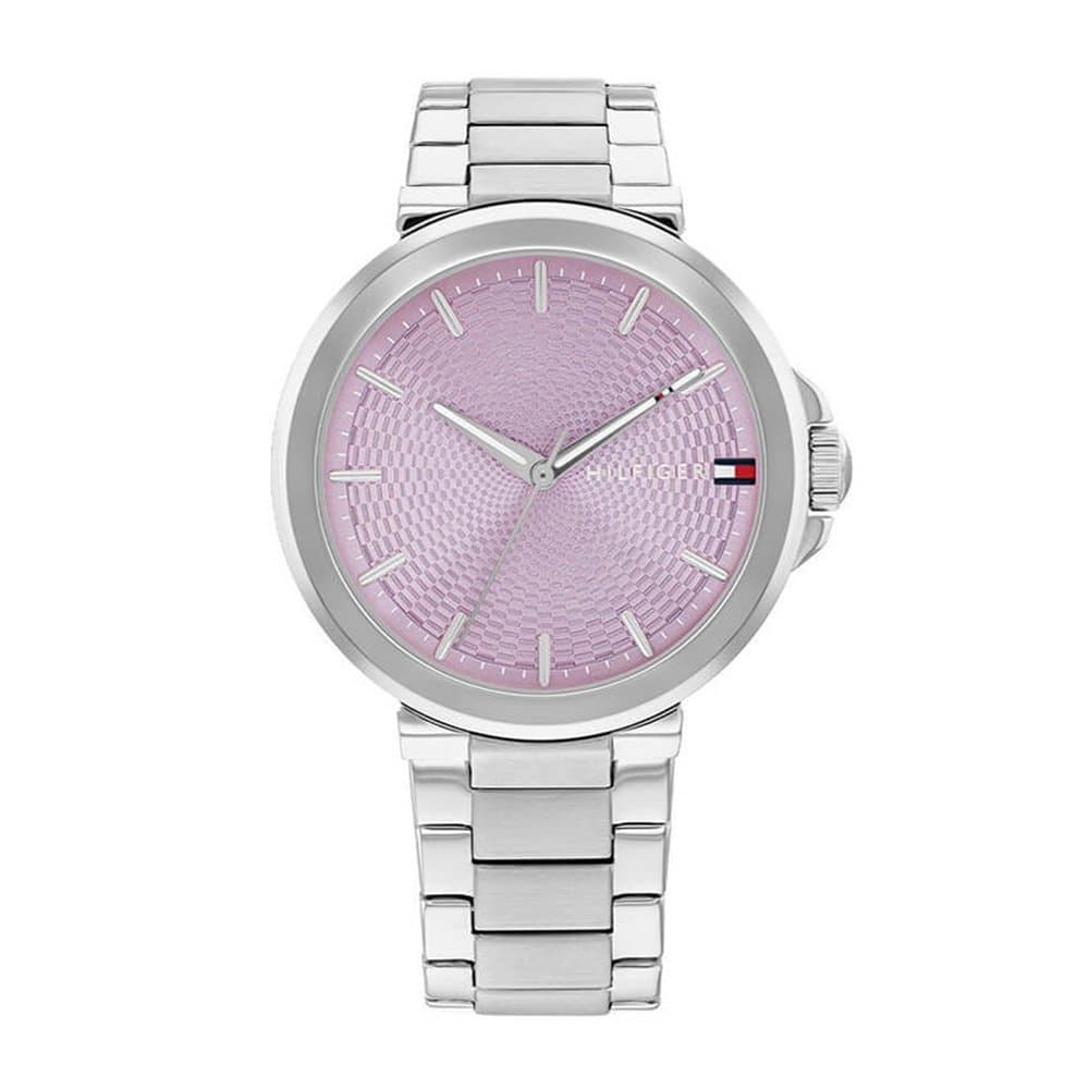 Γυναικείο Ρολόι Tommy Hilfiger Lori 1782781 – Ασημί Ατσάλινο Μπρασελέ, Ροζ Καντράν 34mm