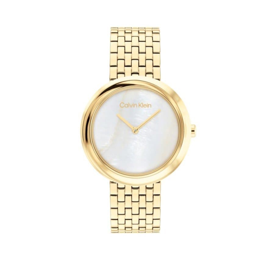 Γυναικείο Ρολόι Calvin Klein 25200321 – Χρυσό Ατσάλινο Μπρασελέ, Καντράν Φίλντισι 34mm