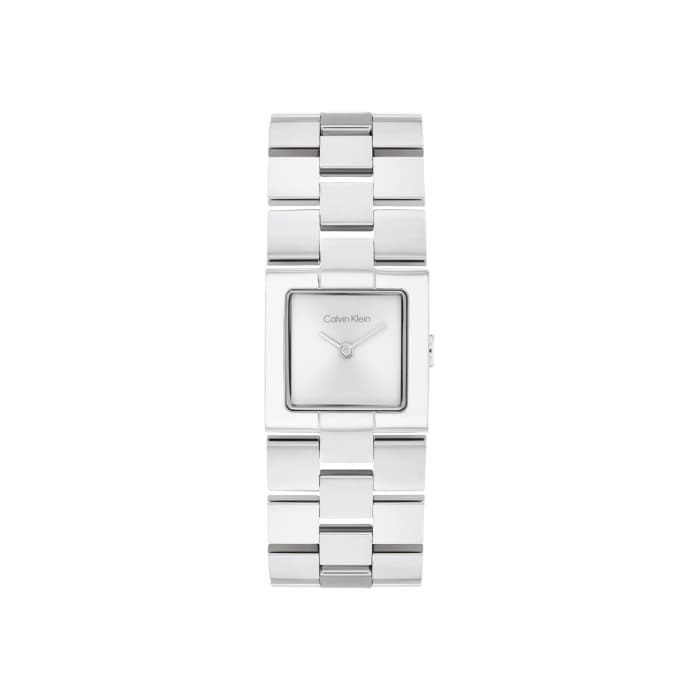 Γυναικείο Ρολόι Calvin Klein Meridian 25100088 – Ασημί Μπρασελέ, Τετράγωνη Κάσα 22x22mm
