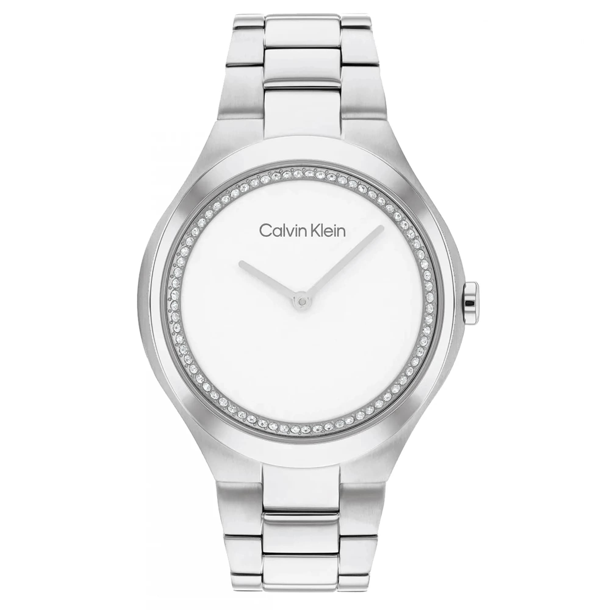 Γυναικείο Ρολόι Calvin Klein Admire 25200365 – Ασημί Ατσάλινο Μπρασελέ, Λευκό Καντράν 36mm