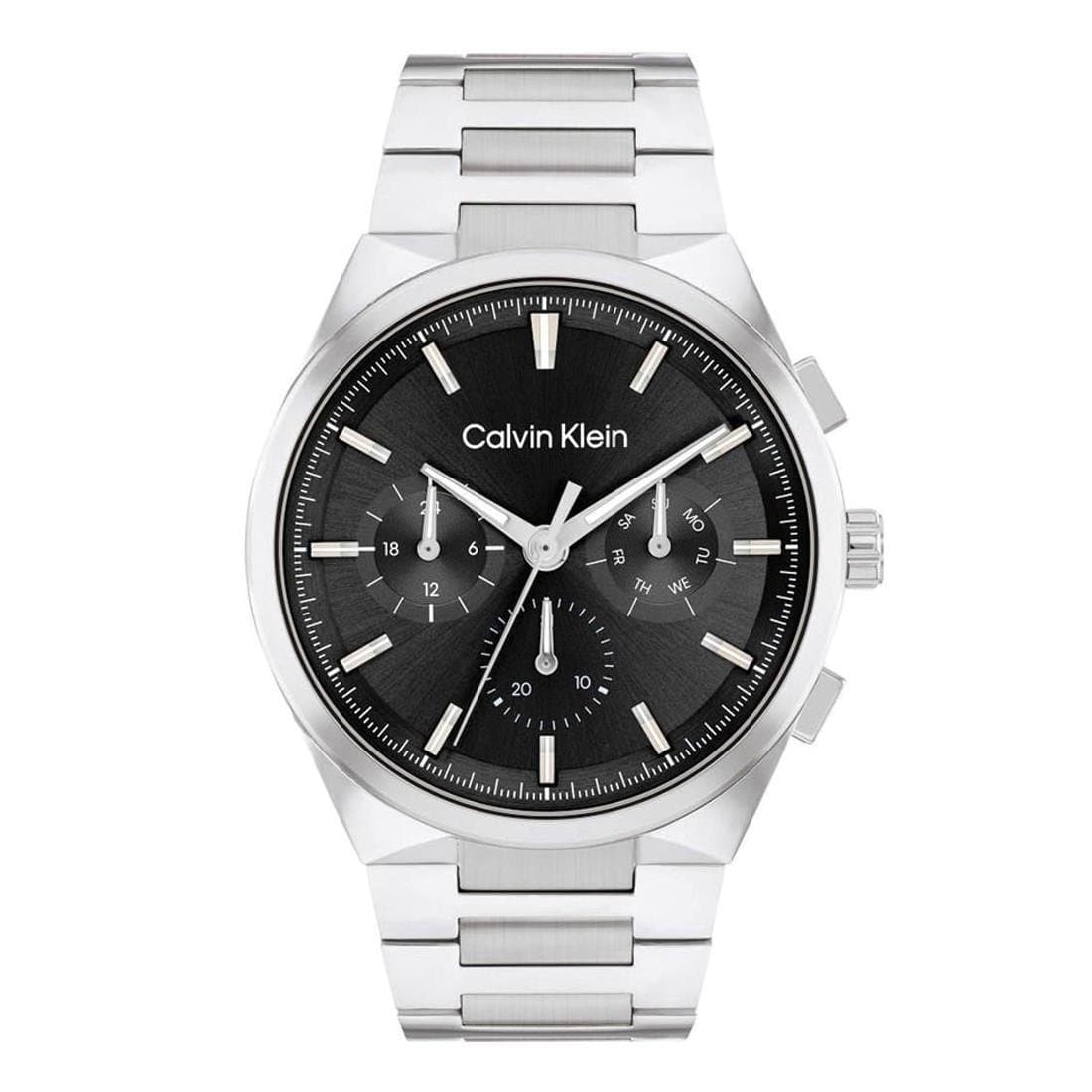 Ανδρικό Ρολόι Calvin Klein Distinguish Multifunction 25200459 – Ασημί Μπρασελέ, Μαύρο Καντράν 44mm
