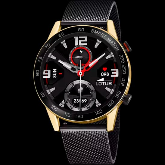 Ανδρικό Smartwatch Lotus Smartime L50019/1 – Μαύρο Ατσάλινο Μπρασελέ, Οθόνη Αφής 45mm