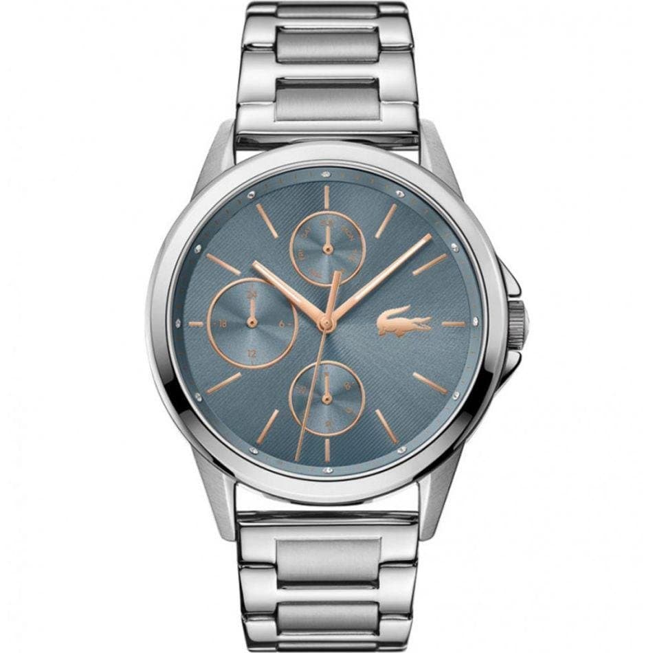 Γυναικείο Ρολόι Lacoste Florence Multifunction 2001112 – Ασημί Ατσάλινο Μπρασελέ, Μπλε Καντράν 40mm