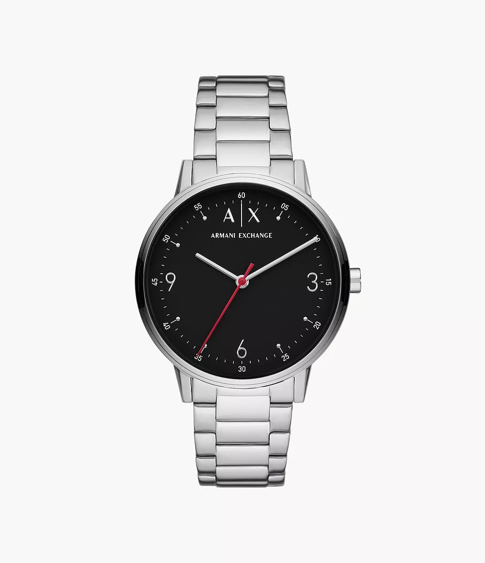Armani Exchange AX2737 – Ανδρικό Ρολόι 42mm με Μαύρο Καντράν και Ασημί Μπρασελέ