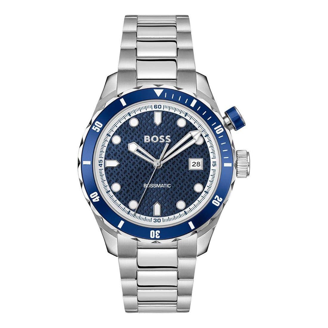 Ανδρικό Ρολόι BOSS Bossmatic 1514177 – Ατσάλινο Μπρασελέ, Μπλε Καντράν 42mm
