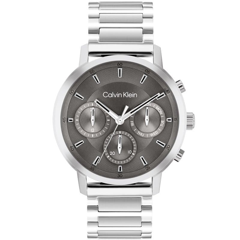 Ανδρικό Ρολόι Calvin Klein Gauge 25200493 – Ασημί Μπρασελέ, Γκρι Καντράν 41mm