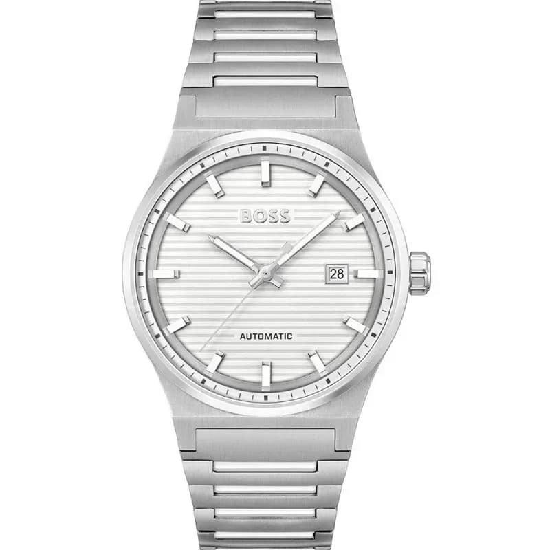 BOSS 1514186 Candor Automatic – Ανδρικό Ρολόι με Κάσα 41mm και Ασημί Μπρασελέ