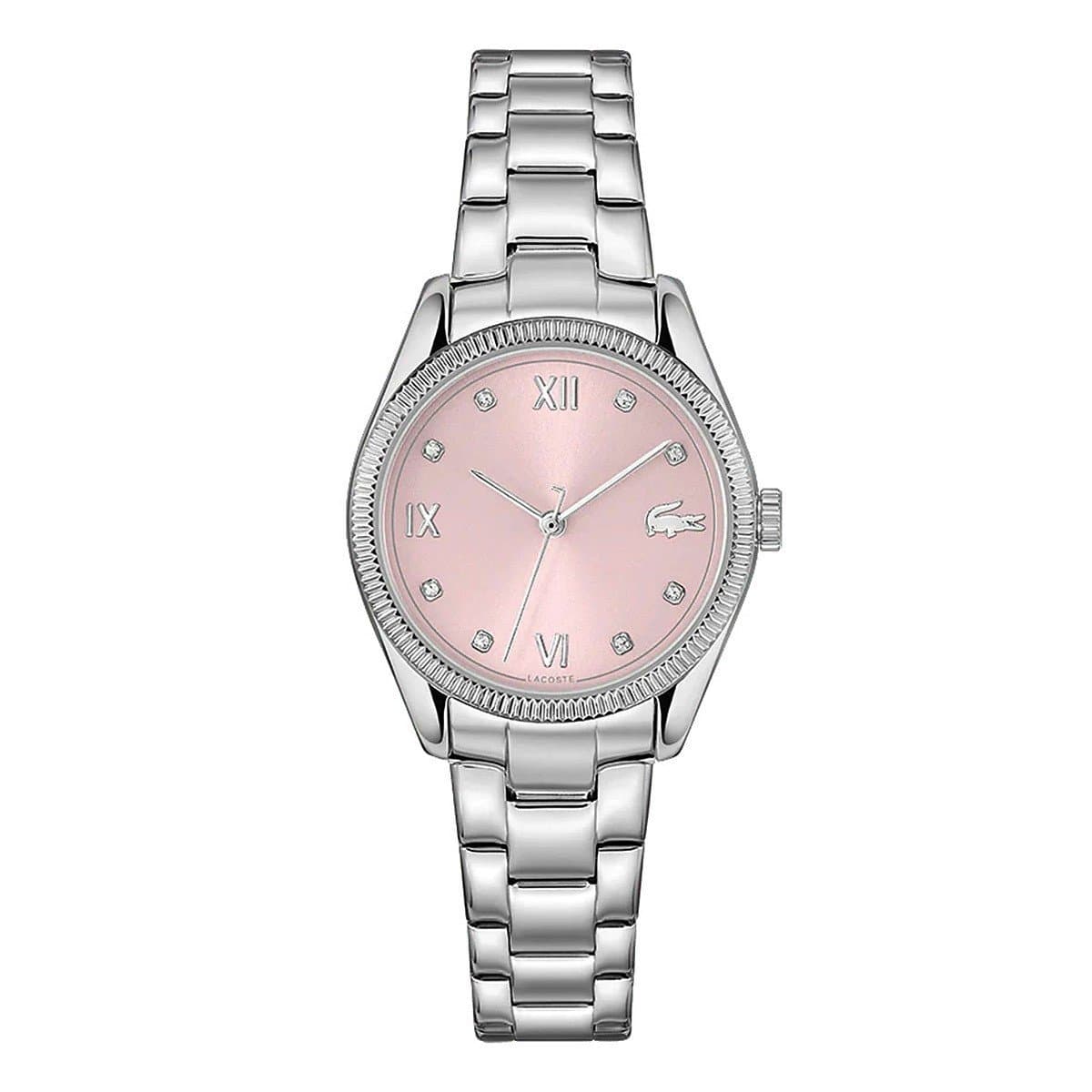 Γυναικείο Ρολόι Lacoste Parisienne 2001422 – Ασημί Μπρασελέ, Ροζ Καντράν 30mm