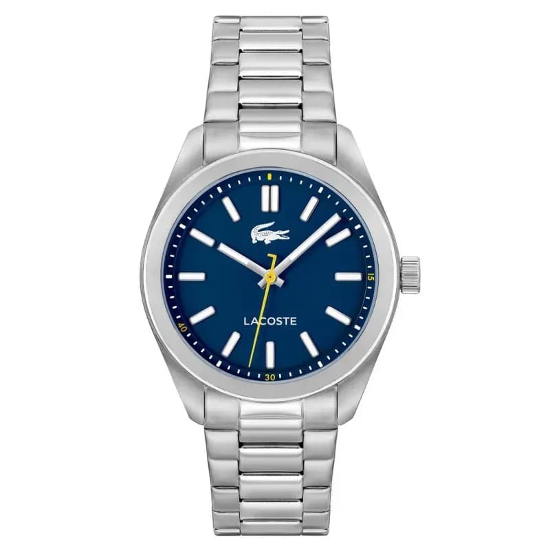 Ανδρικό Ρολόι Lacoste Monceau 2011352 – Ασημί Ατσάλινο Μπρασελέ, Μπλε Καντράν 40mm