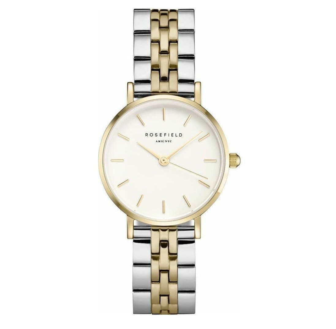 Rosefield Small Edit Silver Γυναικείο Ρολόι με Λευκό Καντράν και Ασημί Μπρασελέ από Ανοξείδωτο Ατσάλι