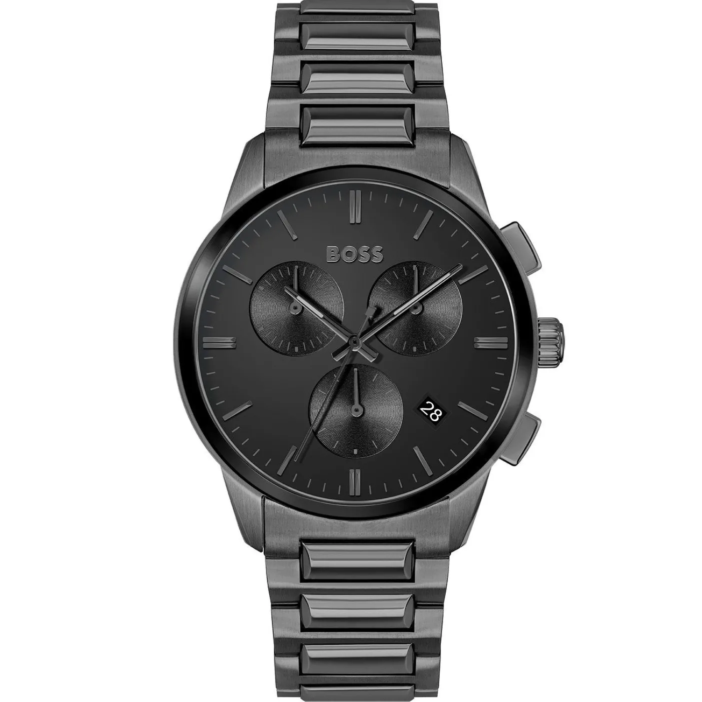 Ανδρικό Ρολόι Hugo Boss Dapper Chronograph 1513929 – Μαύρο Μπρασελέ, Μαύρο Καντράν 43mm