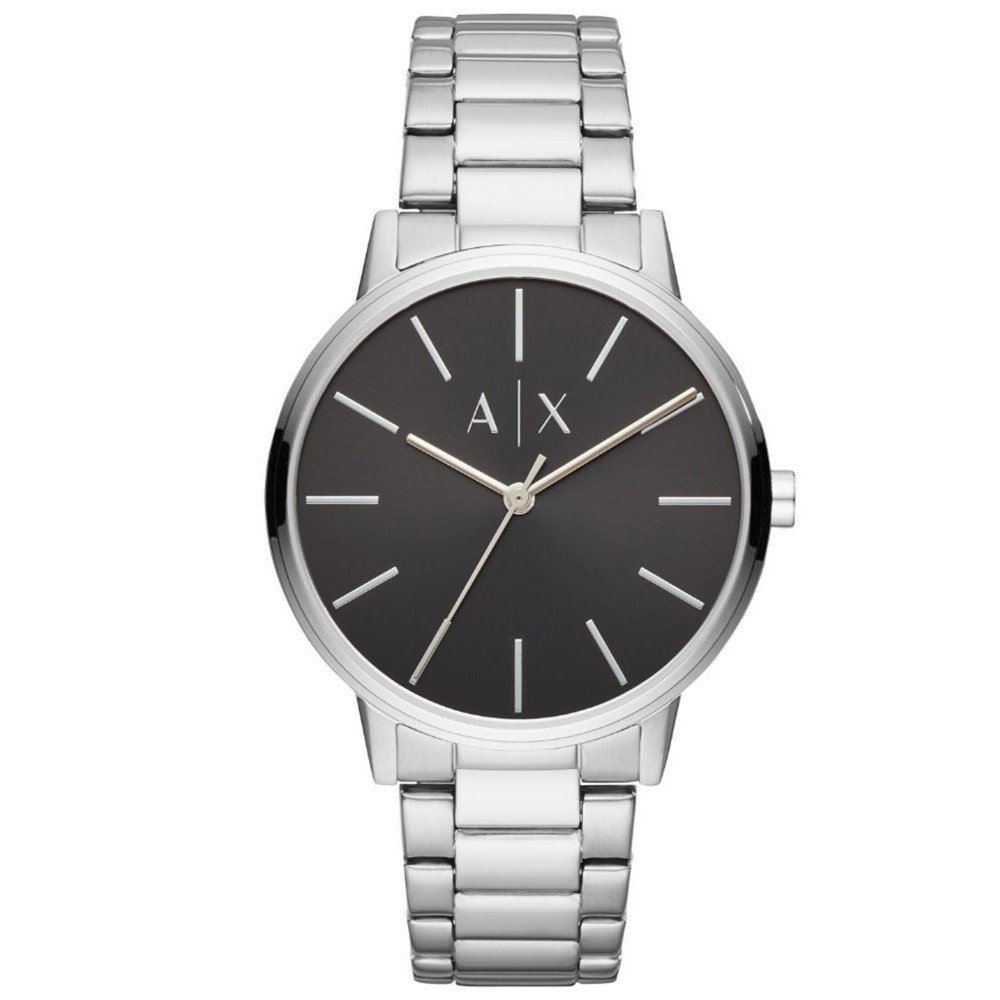 Ανδρικό Ρολόι Armani Exchange AX2700 με Ασημί Μπρασελέ και Μαύρο Καντράν