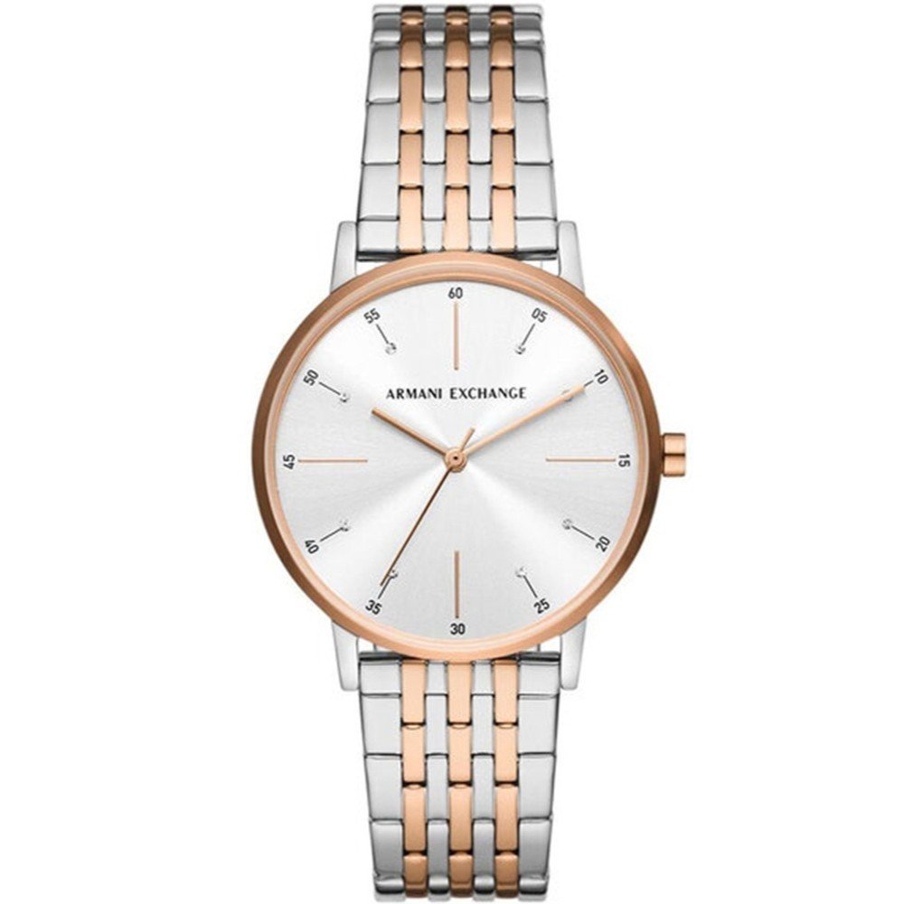 Γυναικείο Ρολόι Armani Exchange Lola Ultra Thin 36mm με Δίχρωμο Μπρασελέ