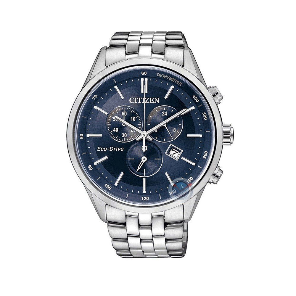 Ανδρικό Ρολόι Citizen AT2141-52L Eco-Drive με Μπλε Καντράν & Ασημί Μπρασελέ 42mm
