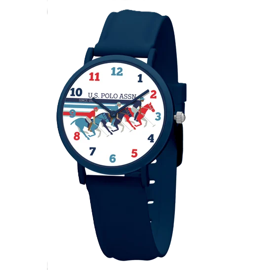 Παιδικό Ρολόι U.S. Polo Assn. USP3229BL με Λευκό Καντράν & Μπλε Λουράκι Σιλικόνης