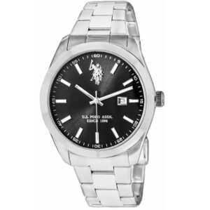 Ανδρικό  Ρολόι U.S. POLO Ethan USP7061BK με Ασημί Μπρασελέ
