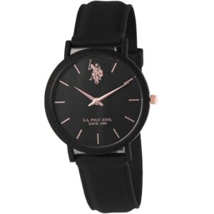 Γυναικείο Ρολόι U.S. POLO Lucy USP8061BK με Μαύρο Καουτσούκ Λουρί