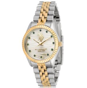 Γυναικείο Ρολόι U.S. POLO Azure Crystals USP8233YG με Δίχρωμο Ατσάλινο Μπρασελέ