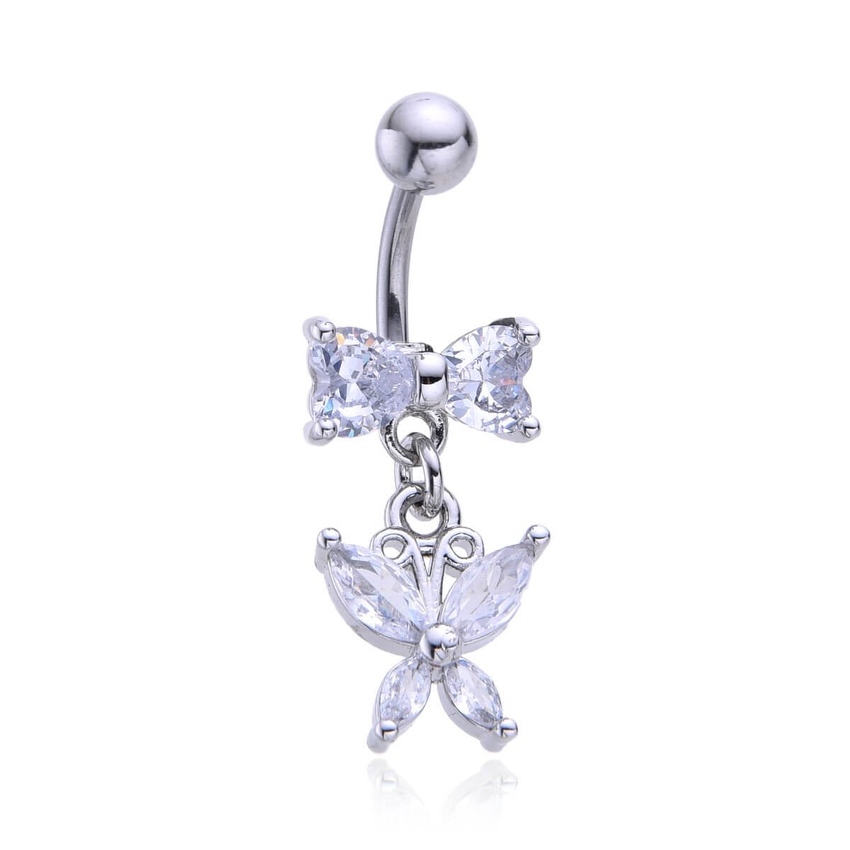 Belly Ring με ζιργκόν - Πεταλούδα