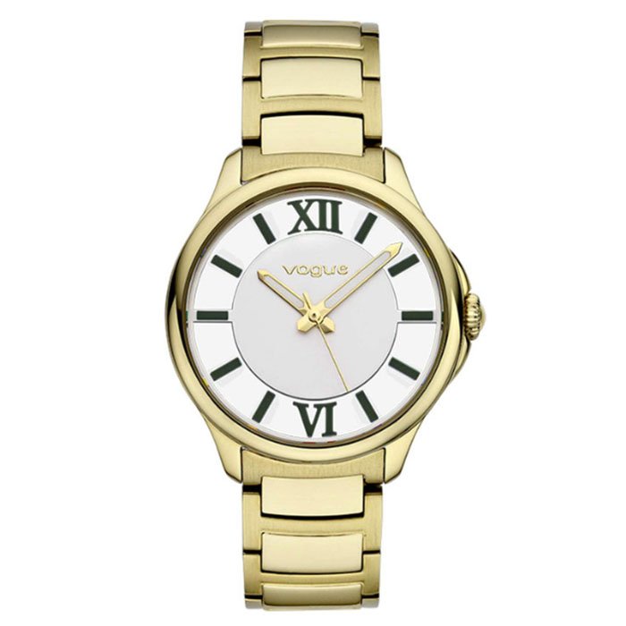 Γυναικείο Ρολόι Vogue Marilyn 2020613041 Gold με Λευκό-Ασημί Καντράν & Επιχρυσωμένο Μπρασελέ, 37.5mm