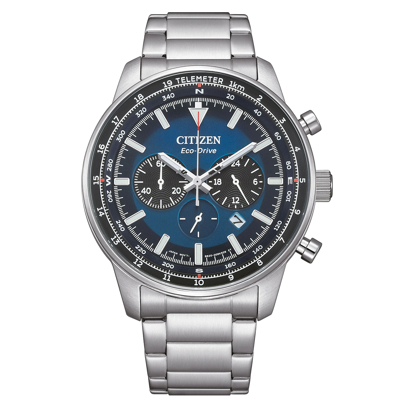 Ανδρικό Ρολόι Citizen CA4500-91L Eco-Drive Chronograph 44mm με Μπλε Καντράν