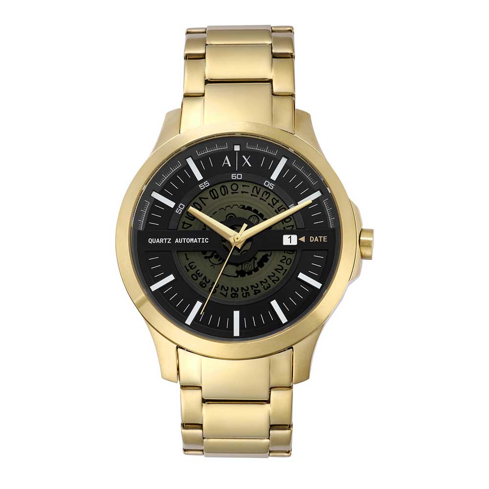 Ανδρικό Αυτόματο Ρολόι Armani Exchange Hampton AX2443 με Χρυσό Ατσάλινο Μπρασελέ