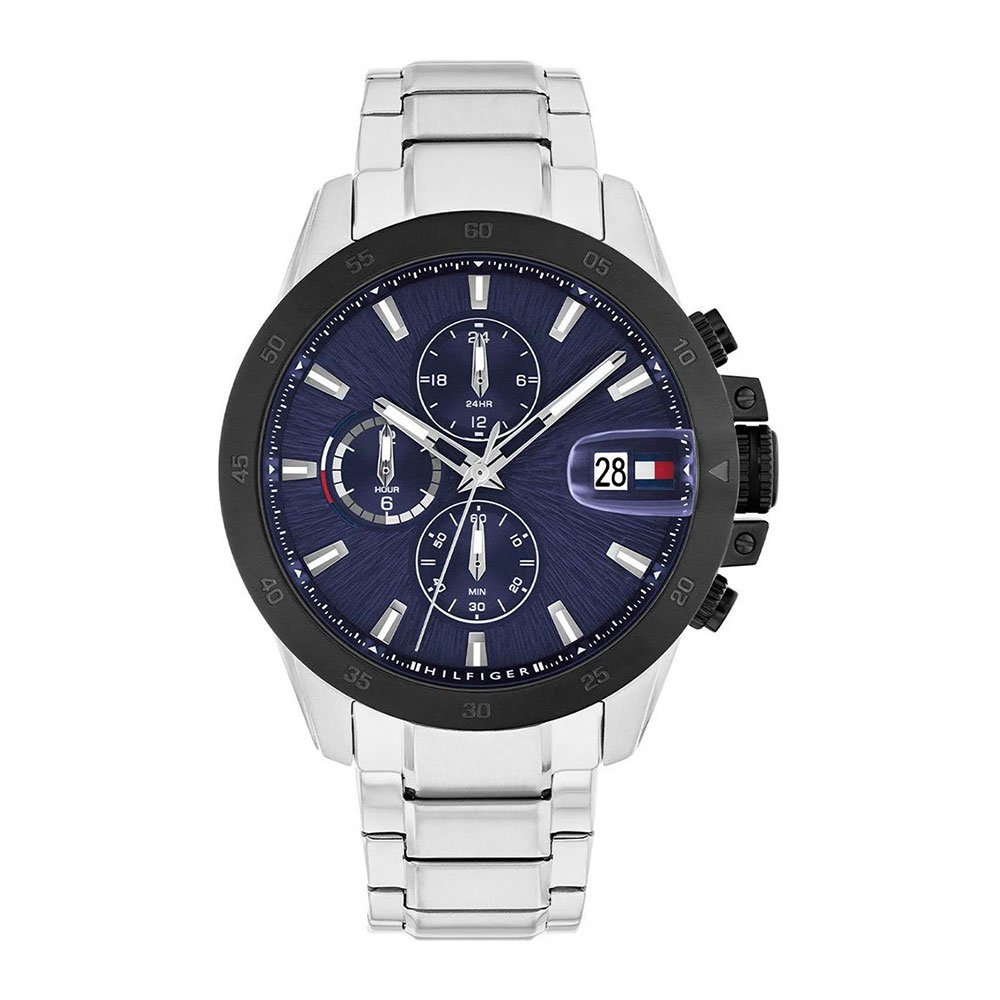 Tommy Hilfiger 1792198 – Ανδρικό Ρολόι με Μπλε Καντράν & Ασημί Μπρασελέ 43mm