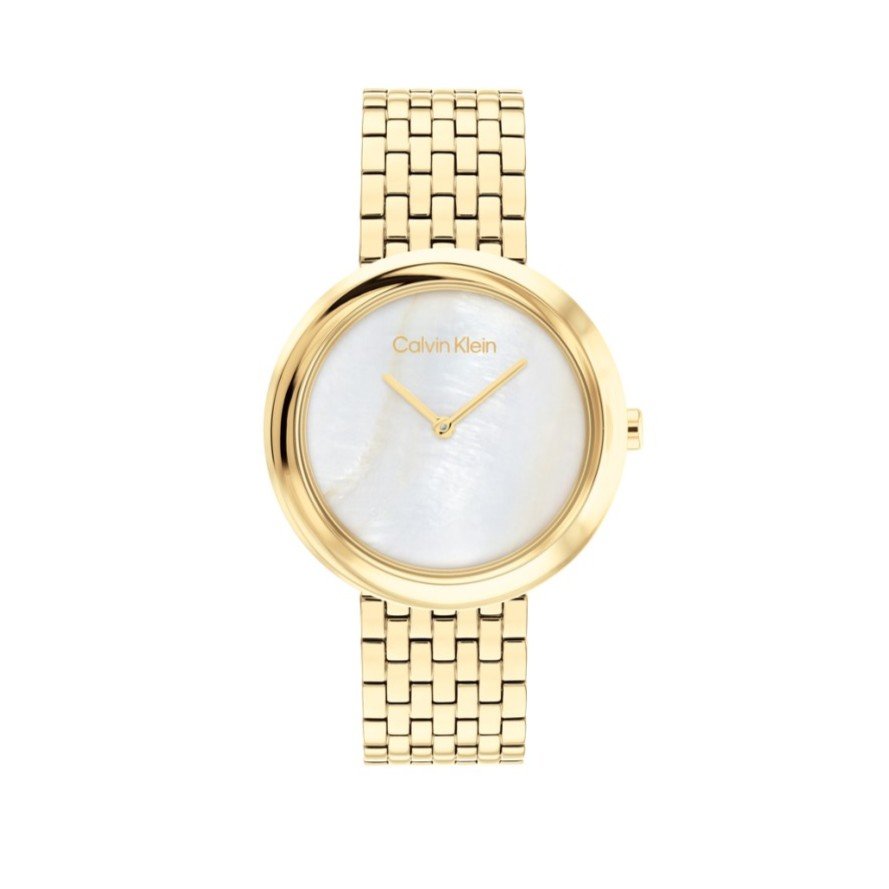 Γυναικείο Ρολόι Calvin Klein 25200321 – Χρυσό Ατσάλινο Μπρασελέ, Καντράν Φίλντισι 34mm