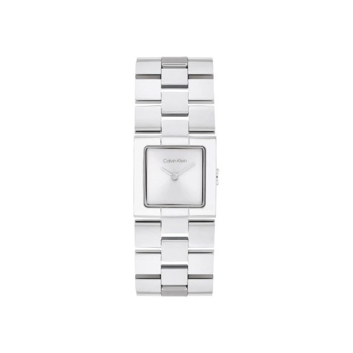 Γυναικείο Ρολόι Calvin Klein Meridian 25100088 – Ασημί Μπρασελέ, Τετράγωνη Κάσα 22x22mm