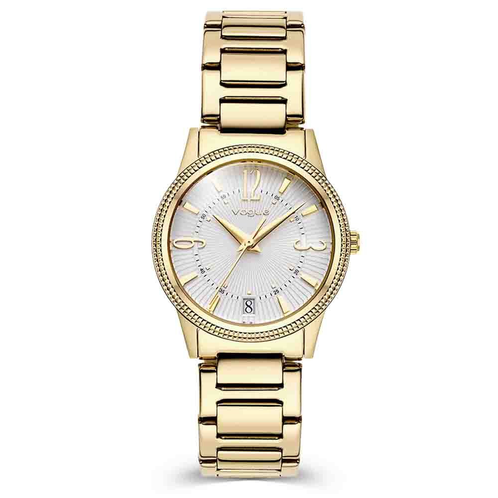 Γυναικείο Ρολόι Vogue Corine 2020615742 – Χρυσό Μπρασελέ, Ασημί Καντράν 30mm