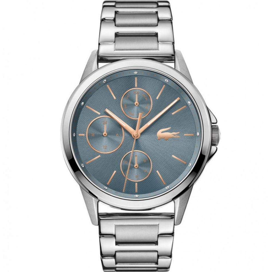 Γυναικείο Ρολόι Lacoste Florence Multifunction 2001112 – Ασημί Ατσάλινο Μπρασελέ, Μπλε Καντράν 40mm