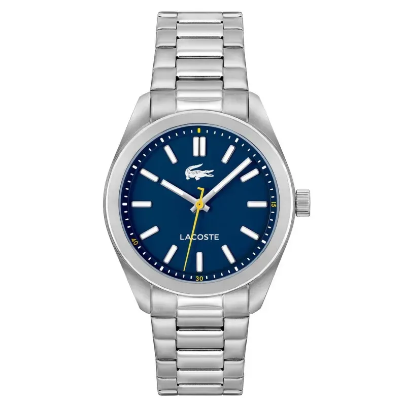 Ανδρικό Ρολόι Lacoste Monceau 2011352 – Ασημί Ατσάλινο Μπρασελέ, Μπλε Καντράν 40mm