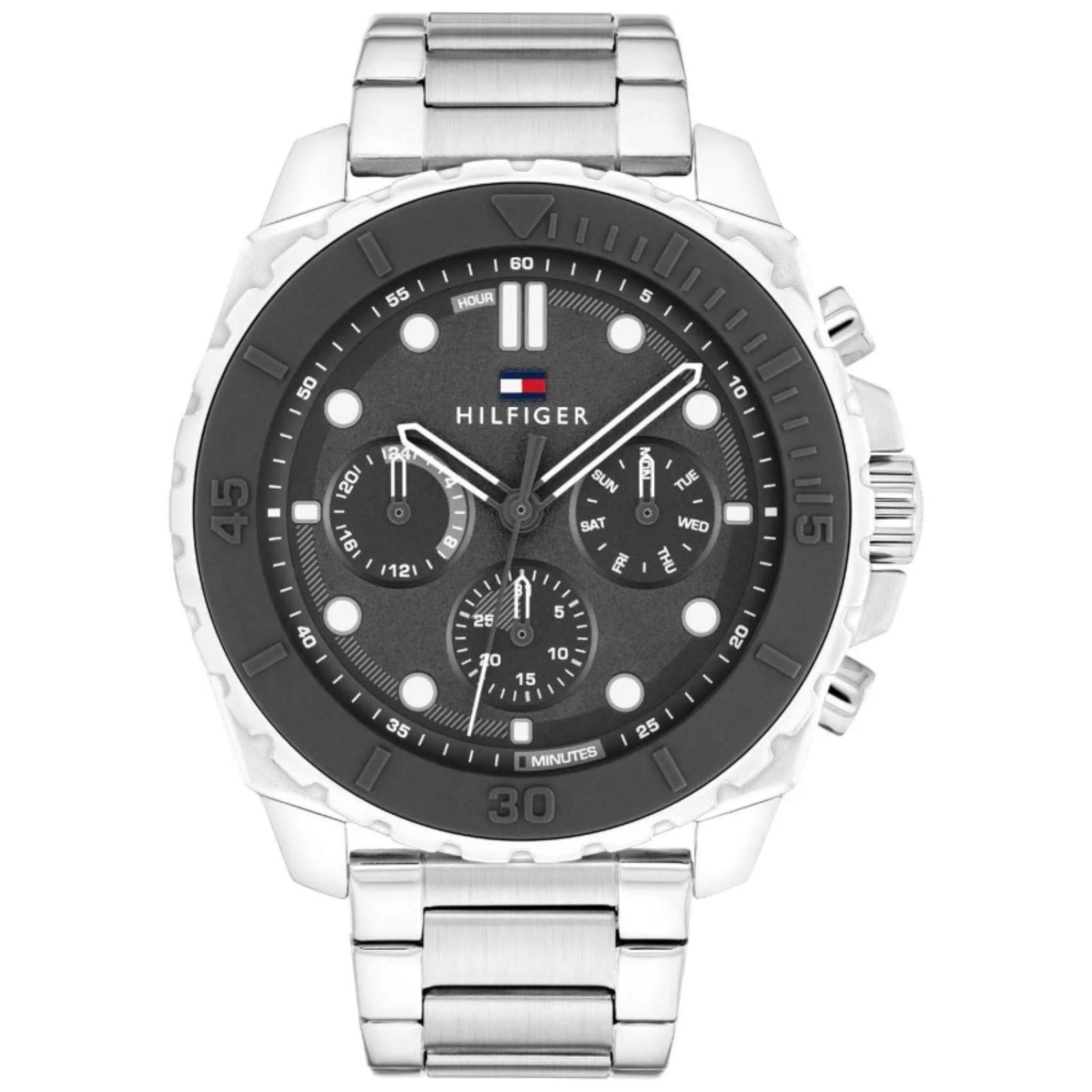 Tommy Hilfiger 1710689 – Ανδρικό Ρολόι με Ασημί Μπρασελέ & Μαύρο Καντράν 48mm