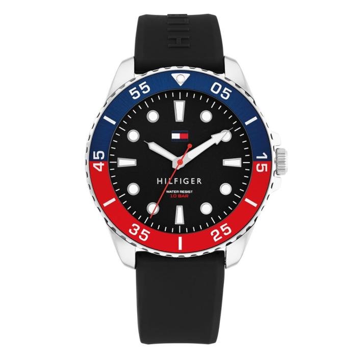Ανδρικό Ρολόι Tommy Hilfiger Oceanic με Μαύρο Λουράκι Σιλικόνης