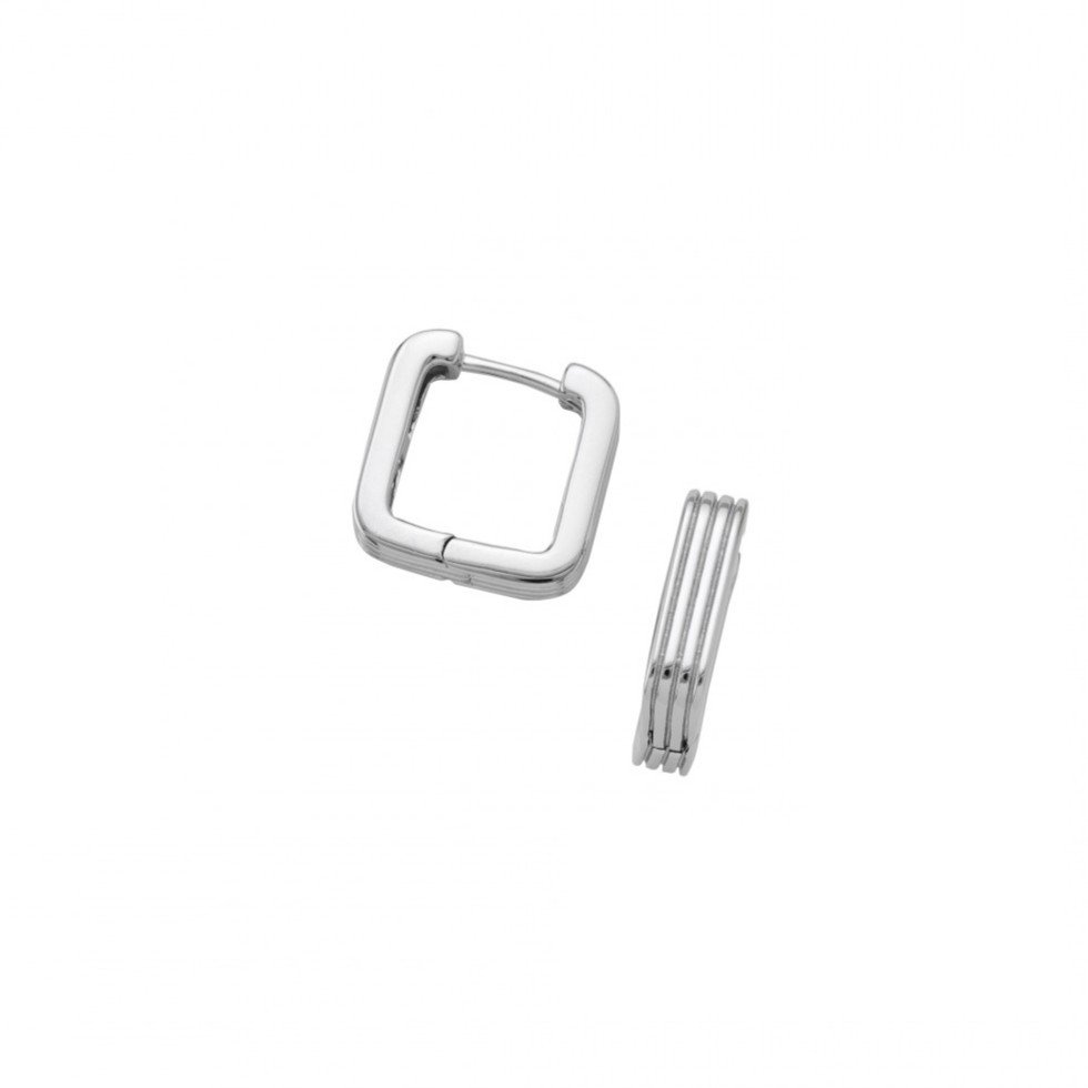 Σκουλαρίκια Τετράγωνοι Κρίκοι Silver 925