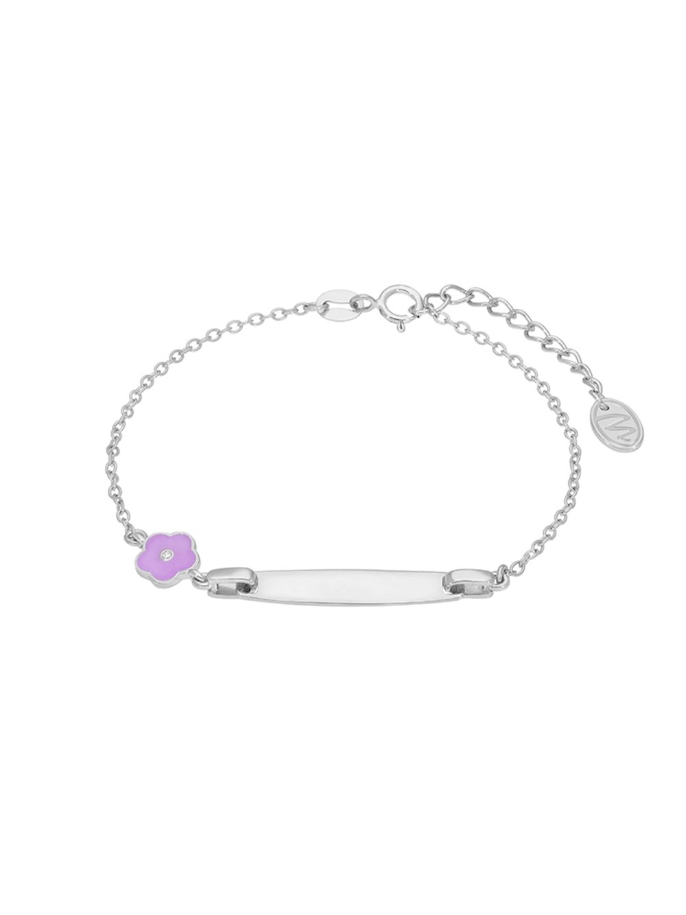 Βραχιόλι Ταυτότητα με Λουλούδι Silver 925