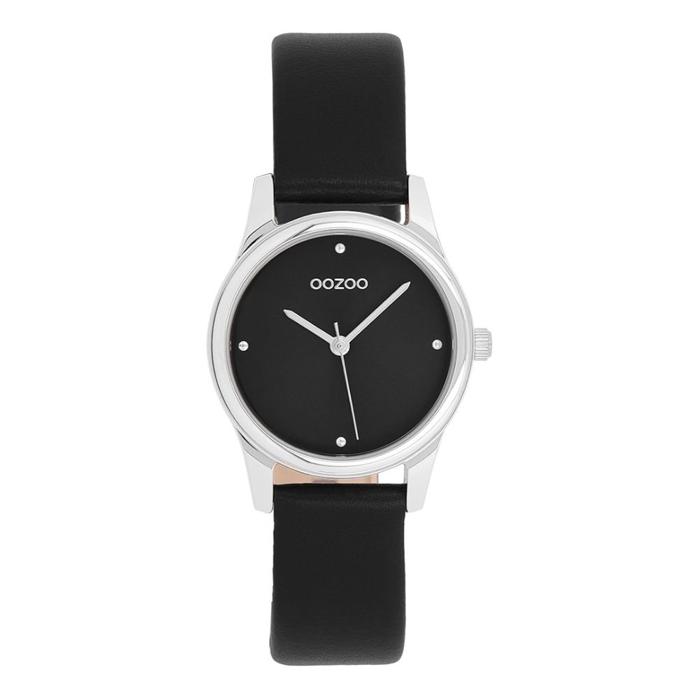 OOZOO Timepieces C11628 Black Leather Strap