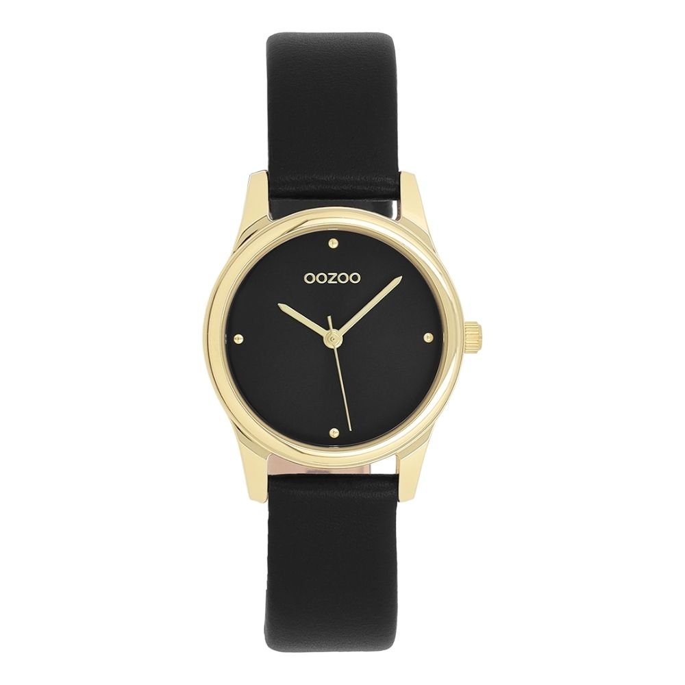 OOZOO Timepieces C11629 Black Leather Strap