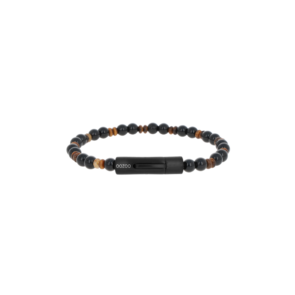 Βραχιόλι Ανδρικό OOZOO Yellow/Black Tiger Eye & Onyx — SB-1064-195